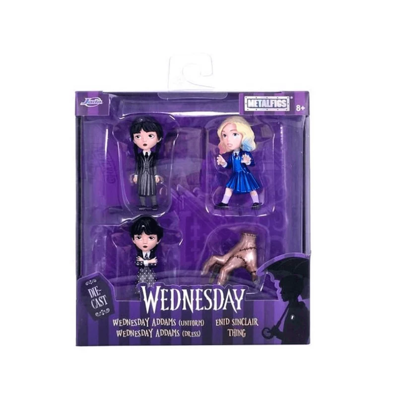Set de 4 Figuras de Metal 'Wednesday' (Miércoles Addams)