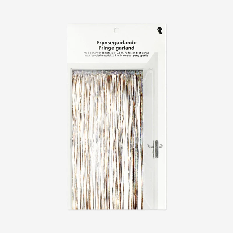 Gold curtain fringe garland - 250x100 cm