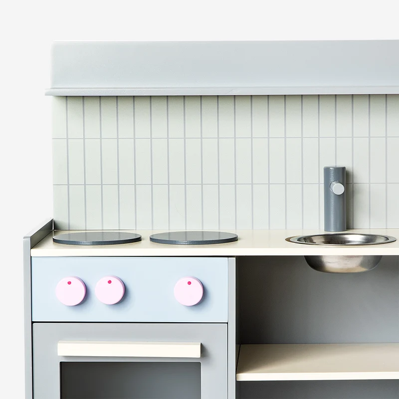 Wooden play kitchen set - 56 cm