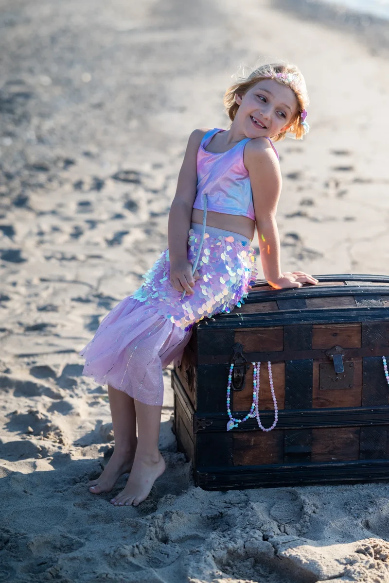 Bling Bling Falda y diadema Sirena Pink · Great Pretenders (4-6 años)