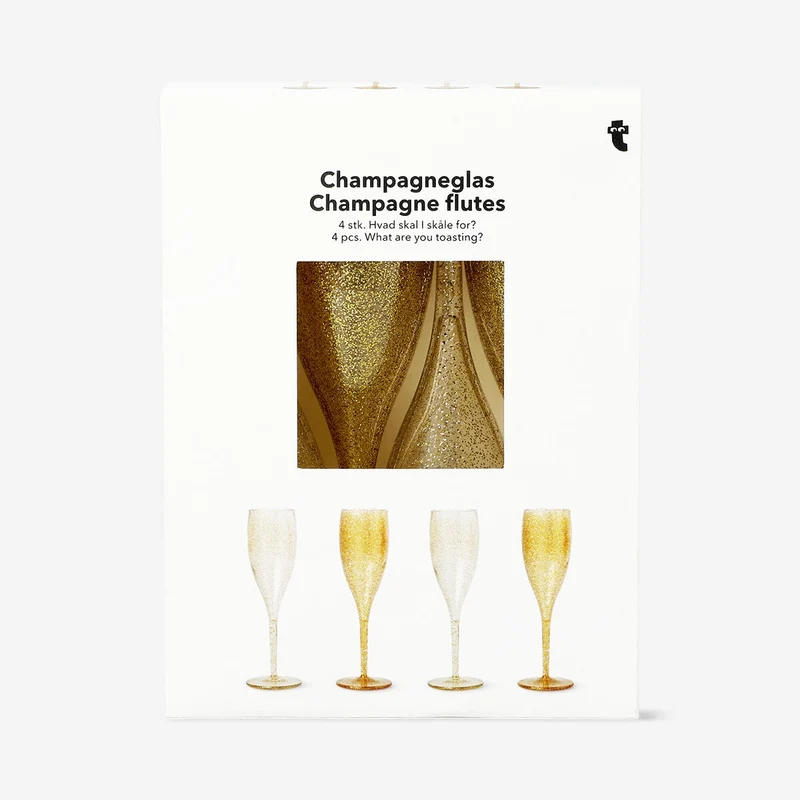 Gold champagne flutes - 4 pcs