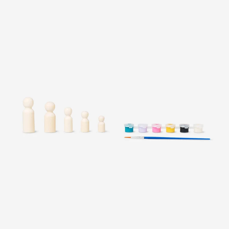 DIY doll's house dolls with paint - 5 pcs