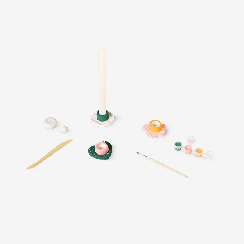 DIY clay candle holders