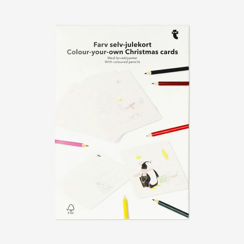 DIY Christmas cards with coloured pencils