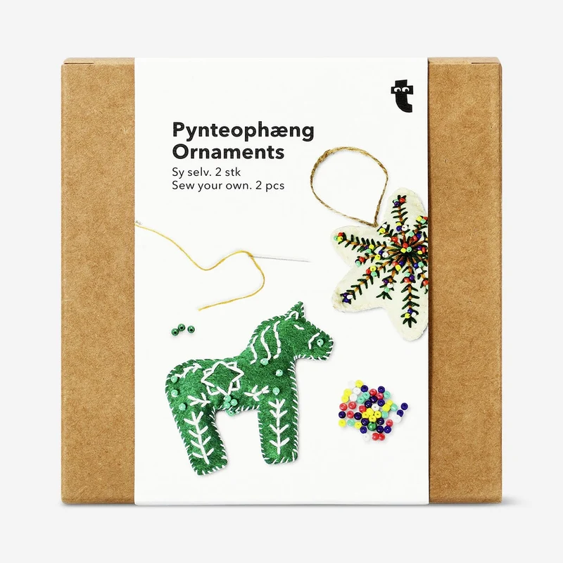 DIY sewn ornaments with beads