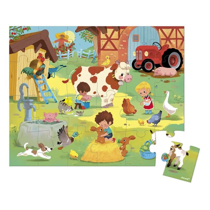 Puzzle Un Día en la Granja 24 piezas · Janod