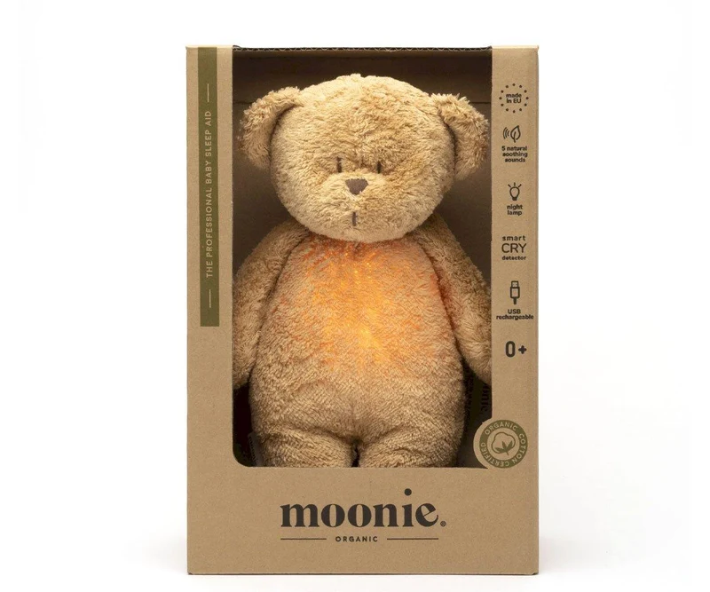 Peluche Luz-Sonido Oso Orgánico Moonie Capuccino Natur