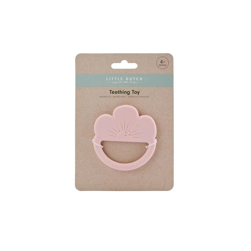 Mordedor silicona flor rosa · Little Dutch