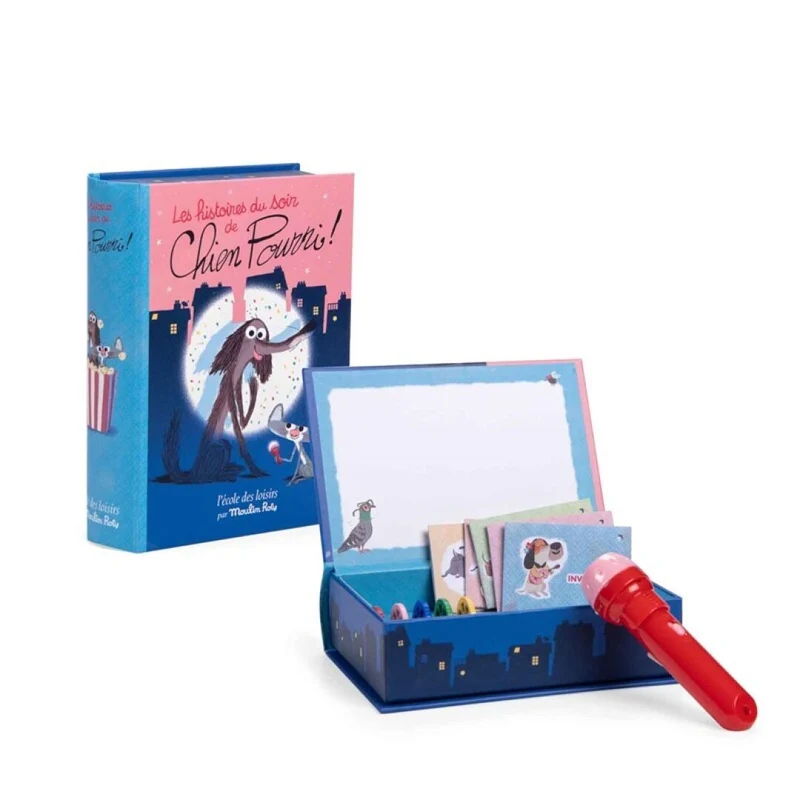 Libro linterna proyector de cuentos Perro Apestoso