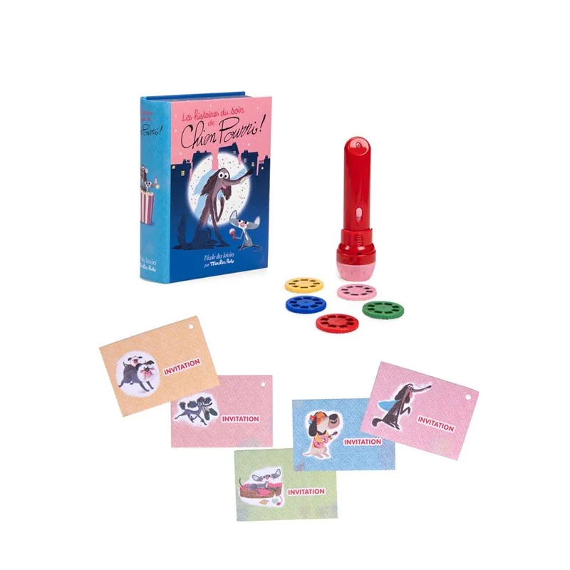 Libro linterna proyector de cuentos Perro Apestoso