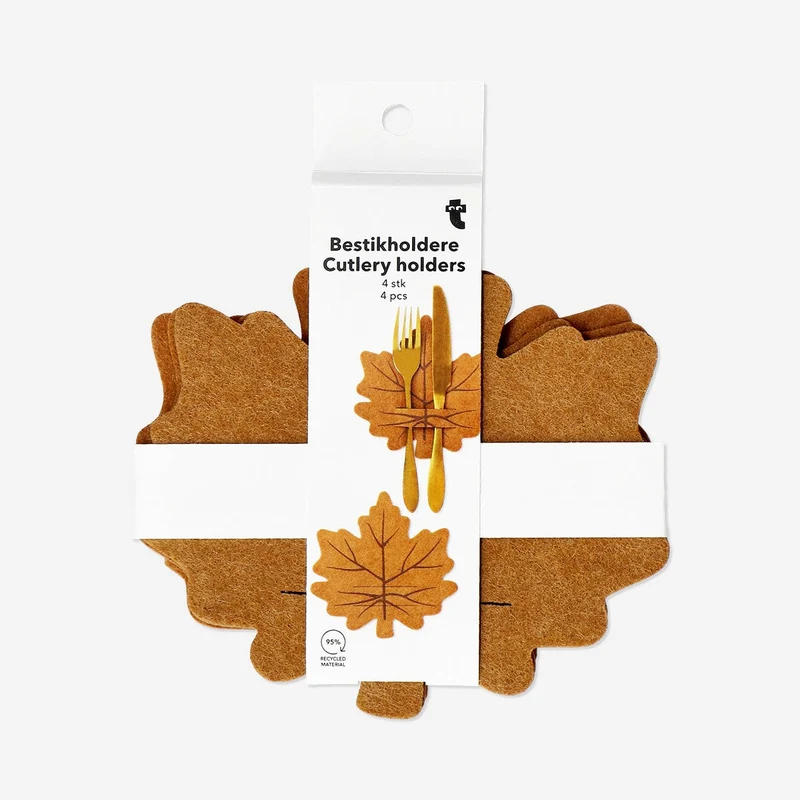 Maple leaf cutlery holders - 4 pcs
