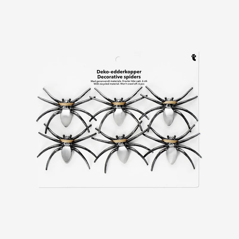 Decorative oilslick spiders - 6 pcs