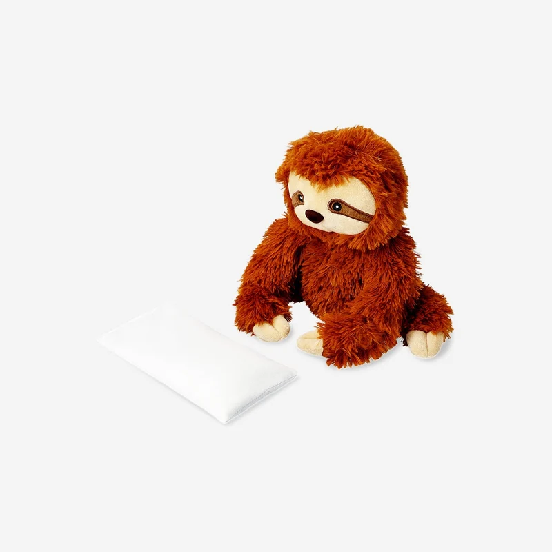 Heatable plush sloth