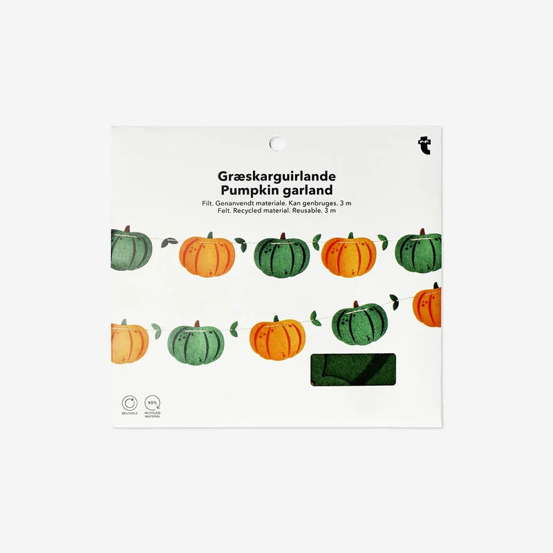 Felt pumpkin garland - 300 cm