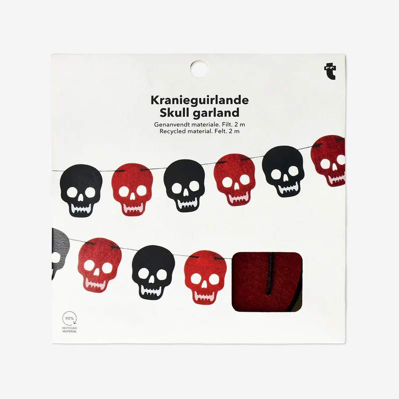 Felt skull garland - 200 cm