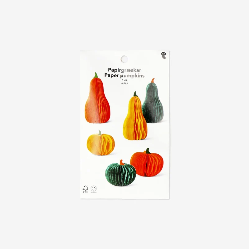 Honeycomb paper pumpkins - 6 pcs