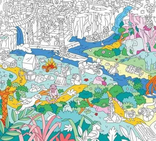 Poster XL Jungla para colorear 100x70 · OMY