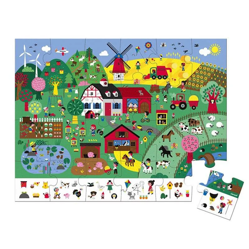 Puzzle Observación La Granja 24 piezas Janod