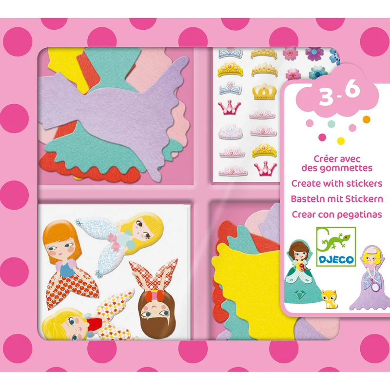 Crear con pegatinas Me gustan las princesas DJECO