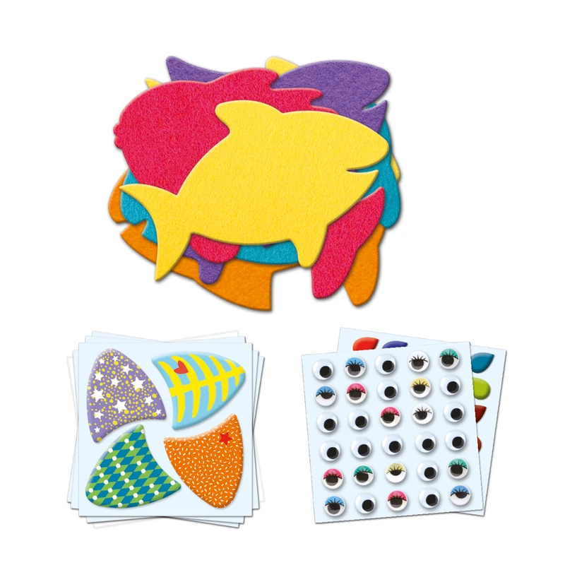 Crear con pegatinas Me gustan los peces DJECO