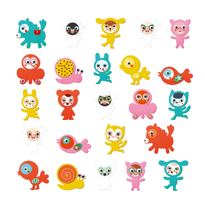 Crear con pegatinas Me gustan los animales DJECO
