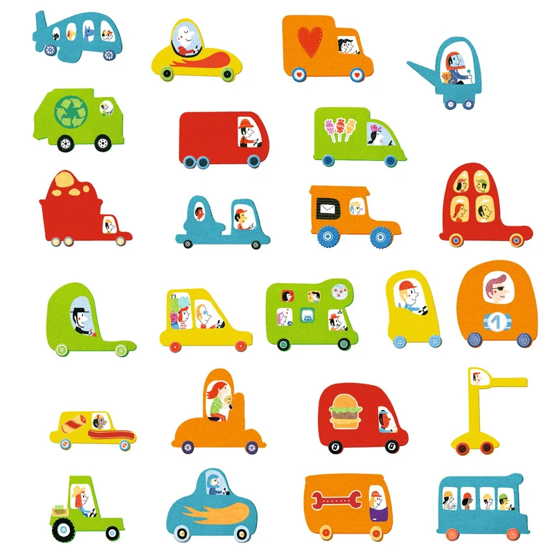 Crear con pegatinas Me gustan los coches DJECO