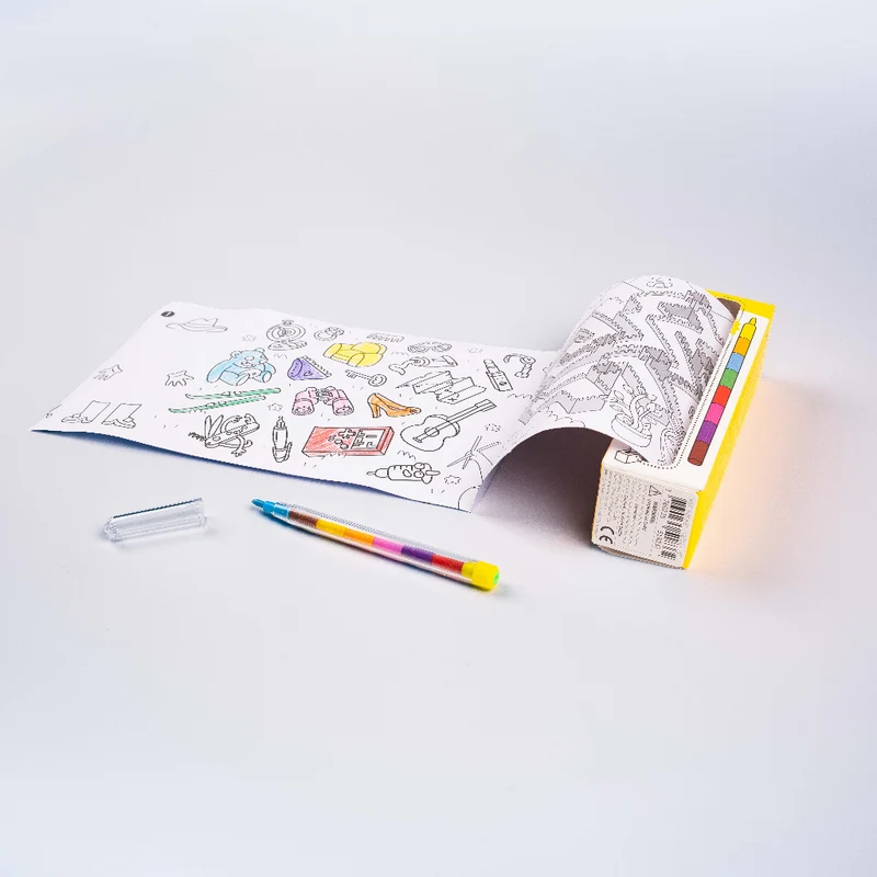 Juego de bolsillo para colorear Atlas+8 pinturas · OMY