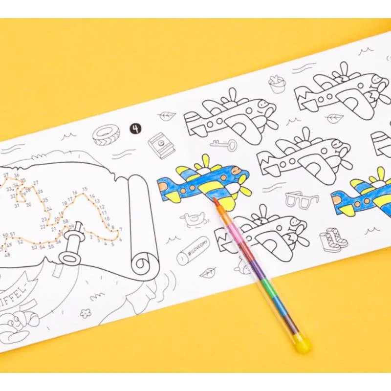 Juego de bolsillo para colorear Atlas+8 pinturas · OMY