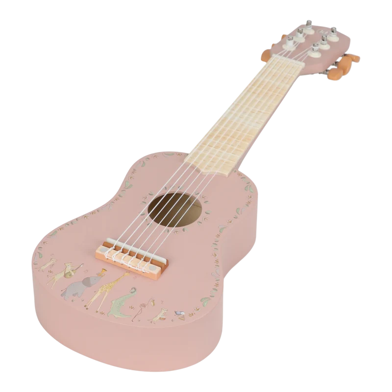 Guitarra de madera rosa FSC Safari Friends · Little Dutch