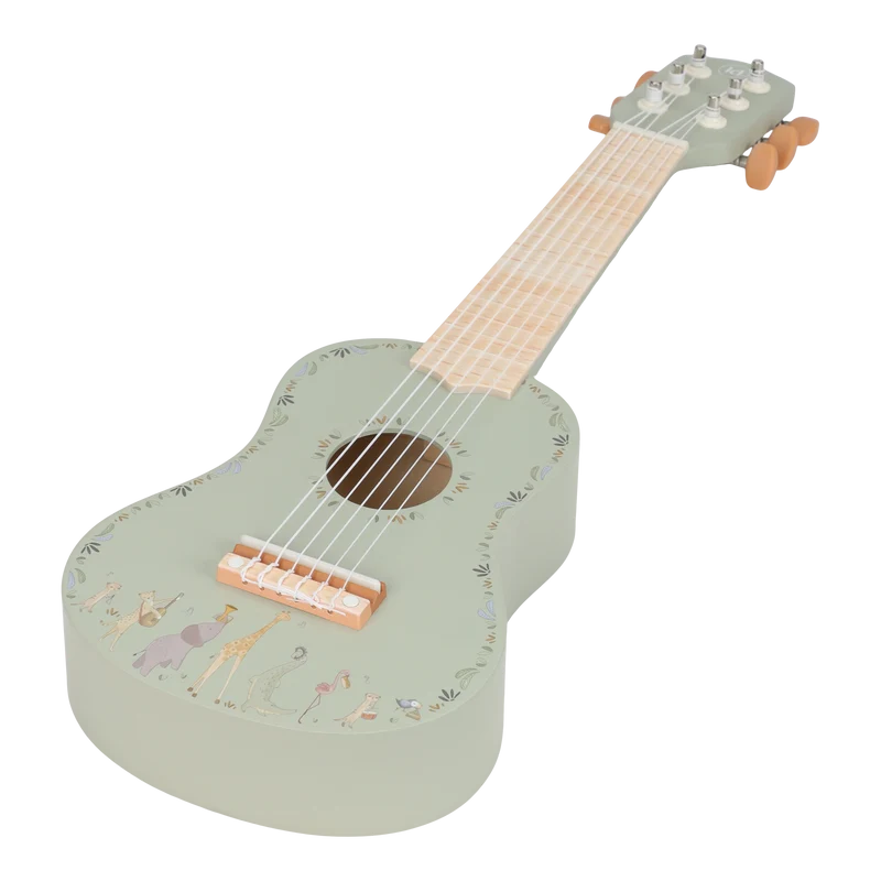 Guitarra de madera verde FSC Safari Friends · Little Dutch