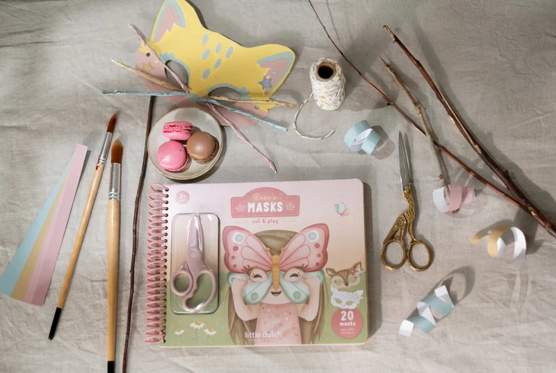 Libro de recortar y pintar máscaras · Little Dutch