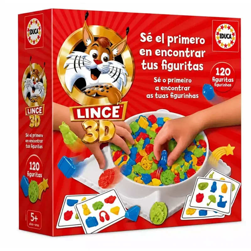 Lince 3D Juego de Mesa Táctil con 120 Figuras de Educa