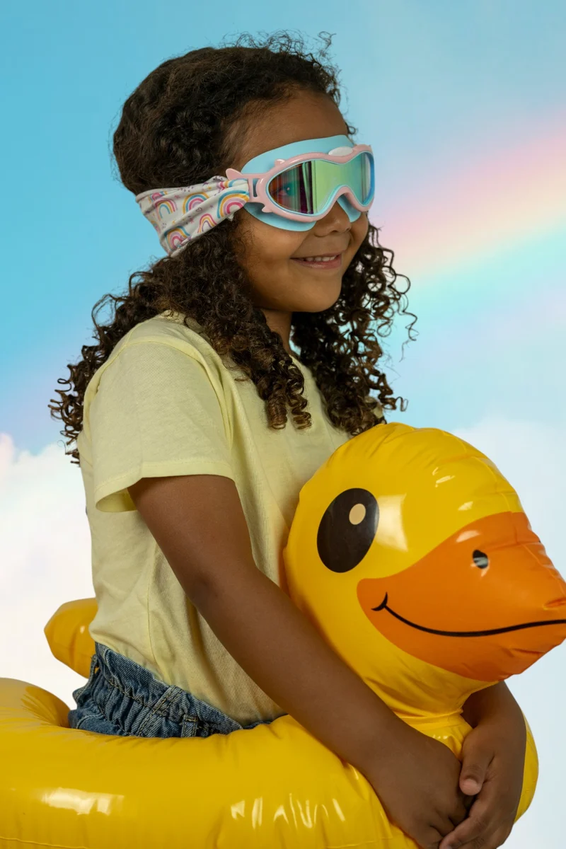 Máscara infantil rosa con turbante Arcoiris · Fun Water