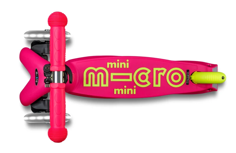 Patinete Mini Deluxe Plegable Neón LED · Rosa/Amarillo