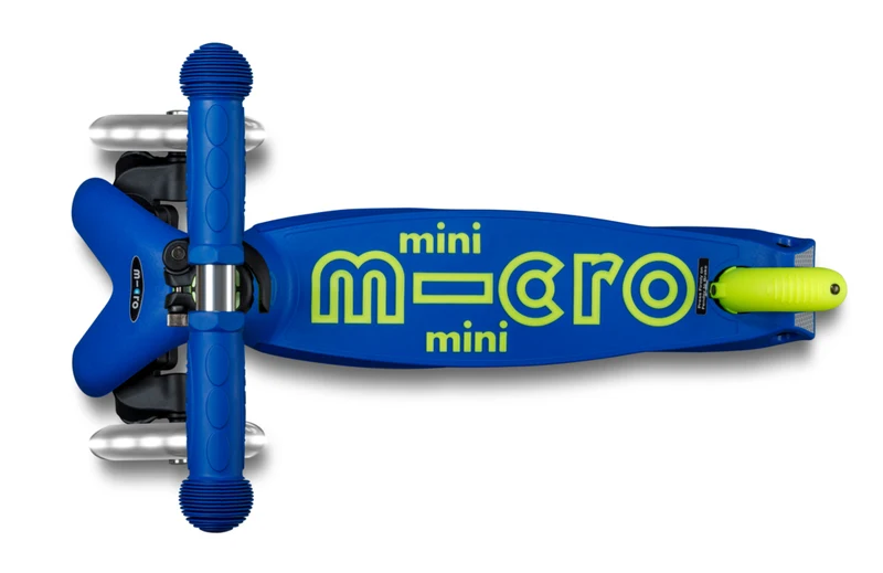 Patinete Mini Deluxe Plegable Neón LED · Azul/Amarillo