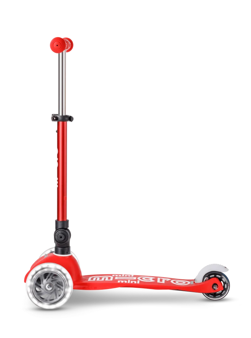 Patinete Mini Deluxe Plegable LED · Rojo