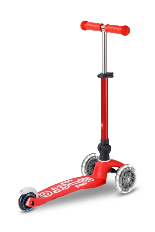 Patinete Mini Deluxe Plegable LED · Rojo