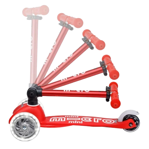 Patinete Mini Deluxe Plegable LED · Rojo