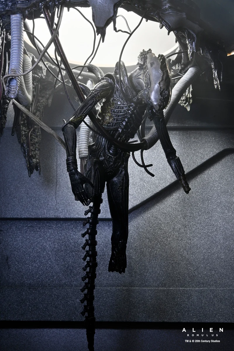 NECA Figura de Accion: Alien Romulus - Xenomorfo XX121 de laboratorio suspendido Deluxe 7 Pulgadas