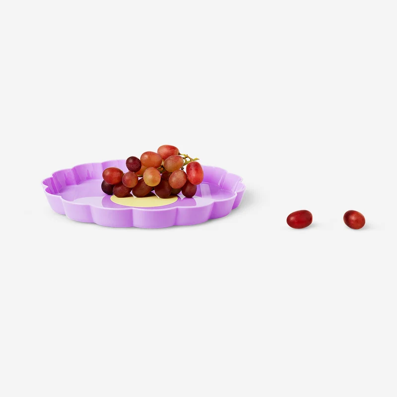 Purple flower serving plate - 21 cm