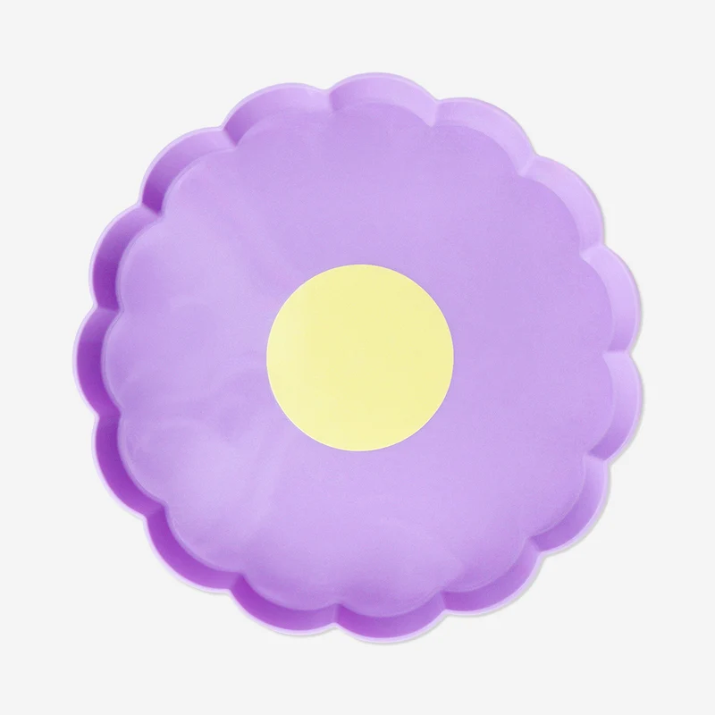 Purple flower serving plate - 21 cm