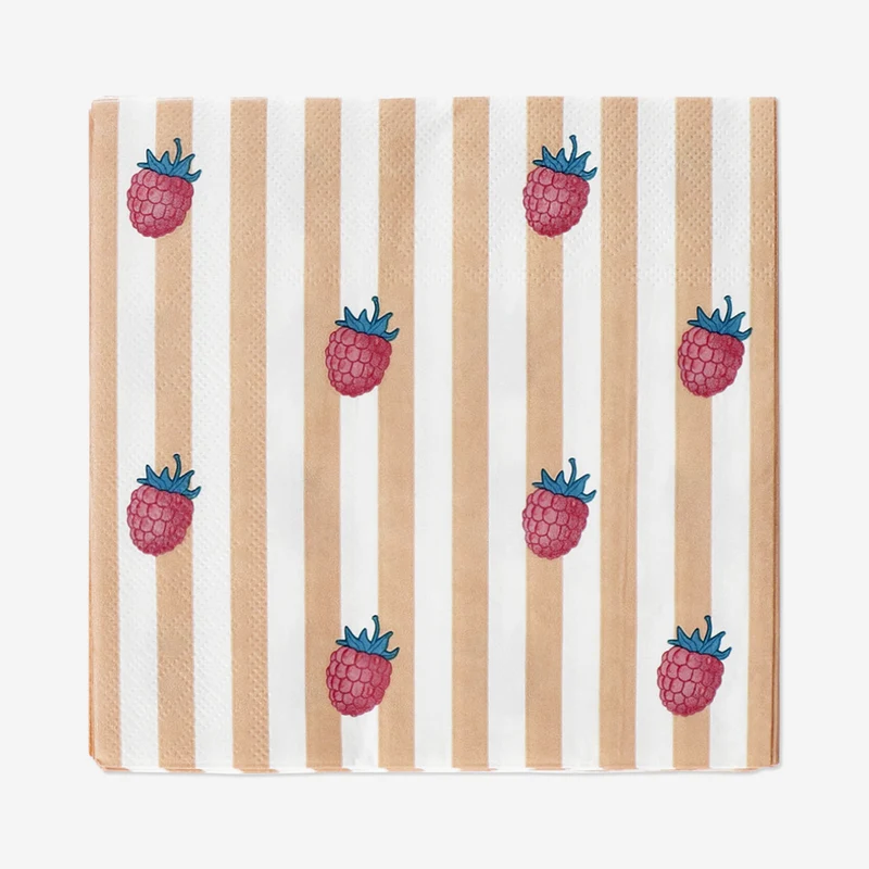 Napkins with red berries - 16 pcs
