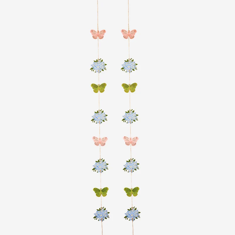 Spring garland with flowers and butterflies - 150 cm