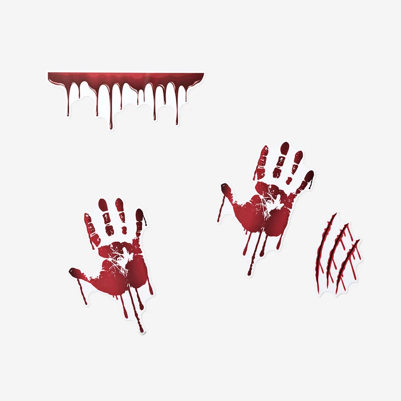 Blood stain window decorations - 6 pcs