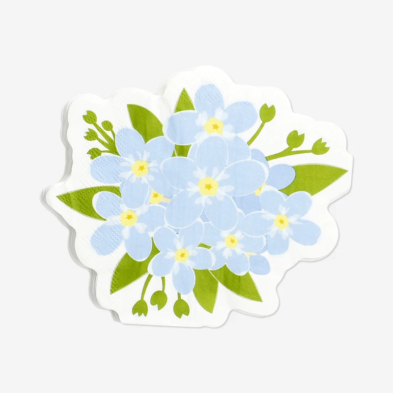 Blue flower napkins - 16 pcs