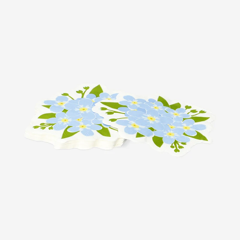 Blue flower napkins - 16 pcs
