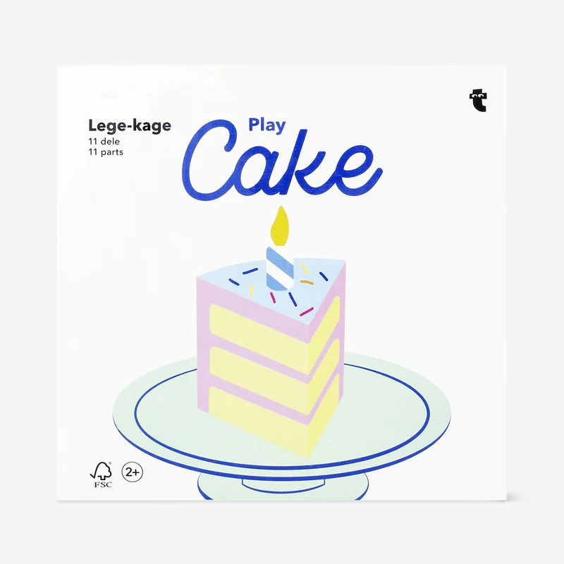 Wooden play birthday cake