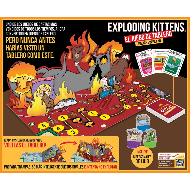 Exploding Kittens: The Board Game Super Fan Edition - Juego de mesa - Exploding Kittens - 2-6 jugadores - 7+ años - 20 min