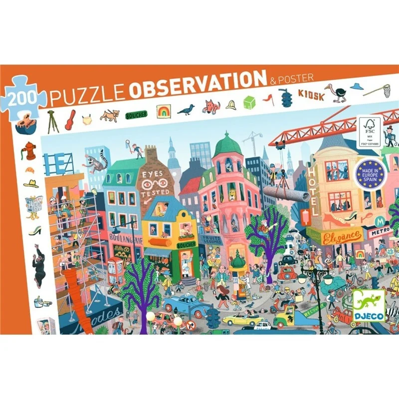 Puzzle Observación La Ciudad 200 piezas - Djeco
