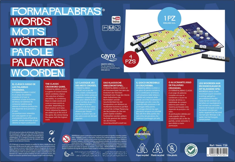 FORMAPALABRAS - Juego de mesa - Cayro - 2-4 jugadores - 7+ años - 30 min